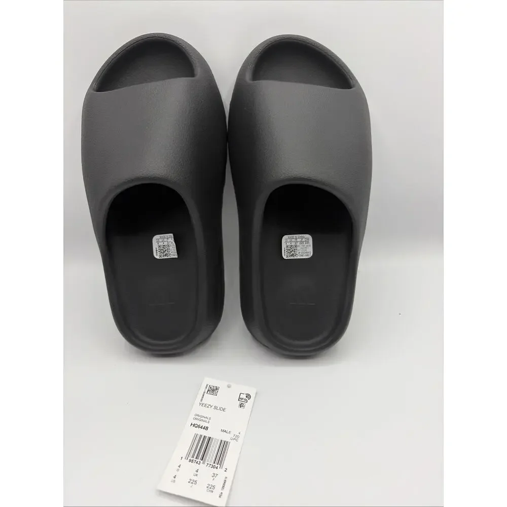 adidas Yeezy Slide Boys Sz Us 4 Black Sandals Slip-On Comfort Solid Casual